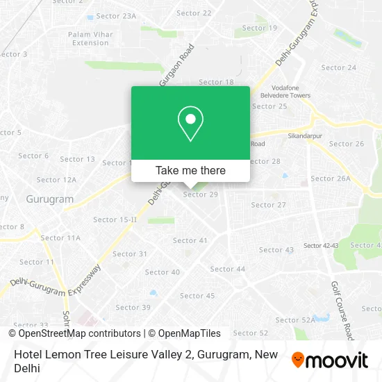 Hotel Lemon Tree Leisure Valley 2, Gurugram map