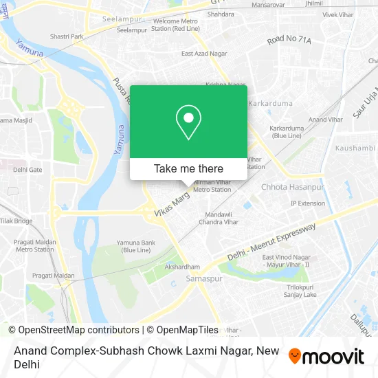 Anand Complex-Subhash Chowk Laxmi Nagar map