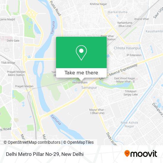 Delhi Metro Pillar No-29 map