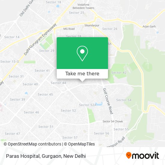 Paras Hospital, Gurgaon map