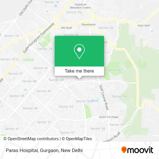 Paras Hospital, Gurgaon map