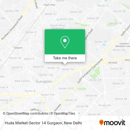 Huda Market-Sector 14 Gurgaon map