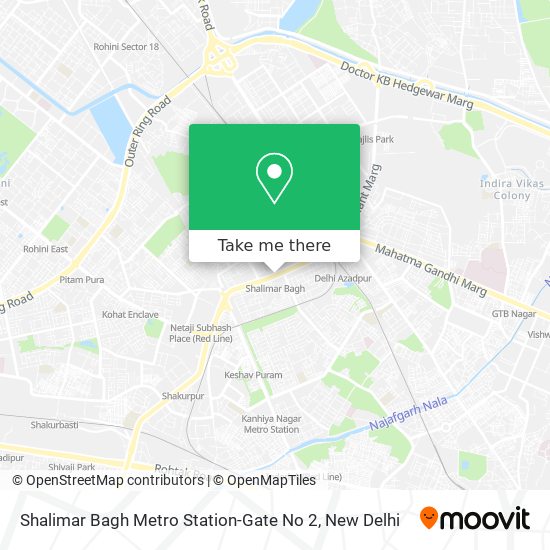 Shalimar Bagh Metro Station-Gate No 2 map