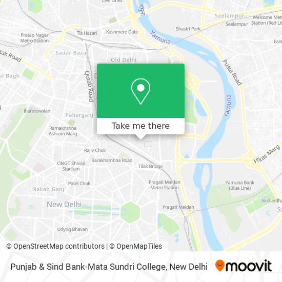 Punjab & Sind Bank-Mata Sundri College map