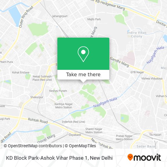 KD Block Park-Ashok Vihar Phase 1 map