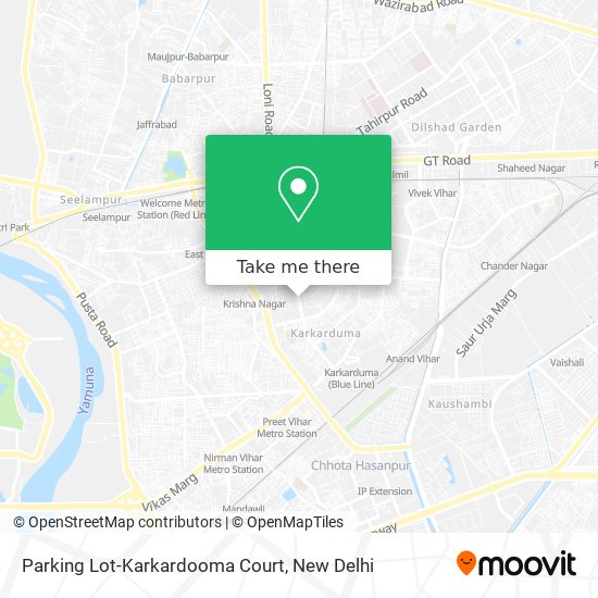 Parking Lot-Karkardooma Court map