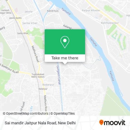 Sai mandir Jaitpur Nala Road map