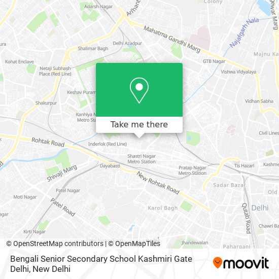 Bengali Senior Secondary School Kashmiri Gate Delhi map