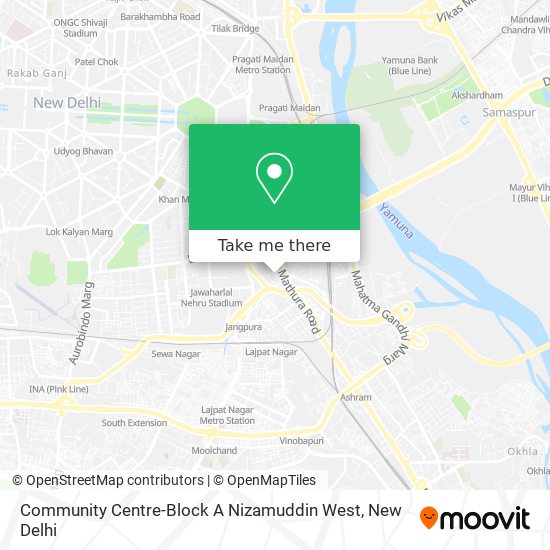 Community Centre-Block A Nizamuddin West map