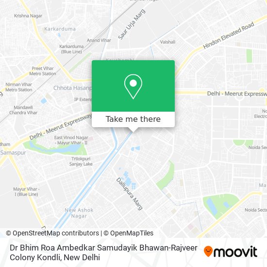 Dr Bhim Roa Ambedkar Samudayik Bhawan-Rajveer Colony Kondli map