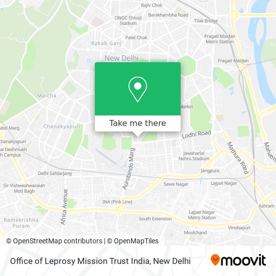 Office of Leprosy Mission Trust India map