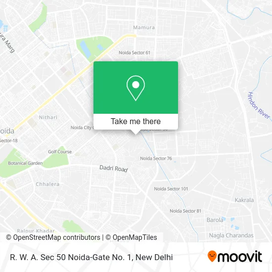 R. W. A. Sec 50 Noida-Gate No. 1 map