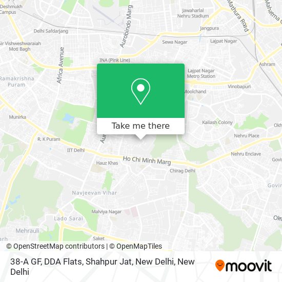 38-A GF, DDA Flats, Shahpur Jat, New Delhi map