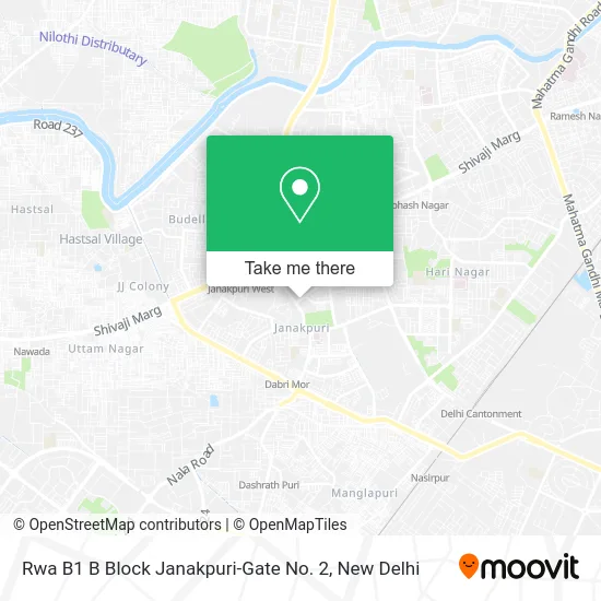 Rwa B1 B Block Janakpuri-Gate No. 2 map