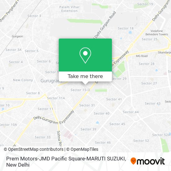 Prem Motors-JMD Pacific Square-MARUTI SUZUKI map