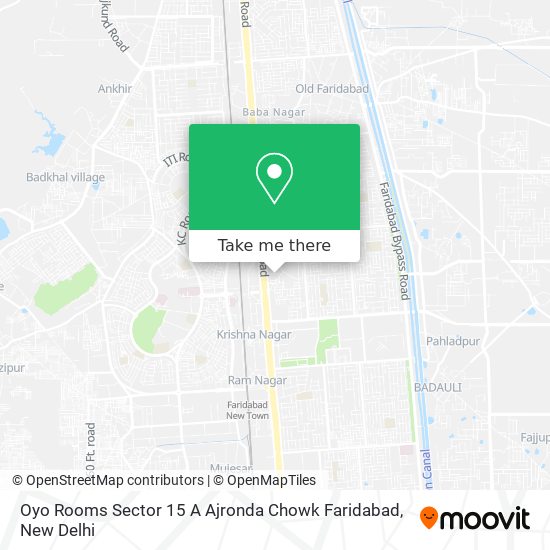 Oyo Rooms Sector 15 A Ajronda Chowk Faridabad map