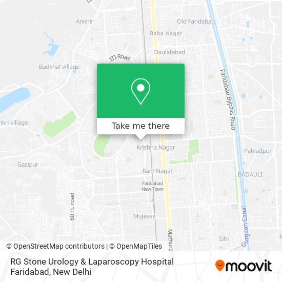 RG Stone Urology & Laparoscopy Hospital Faridabad map