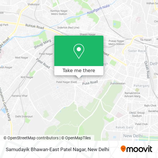 Samudayik Bhawan-East Patel Nagar map