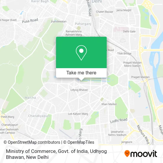 Ministry of Commerce, Govt. of India, Udhyog Bhawan map