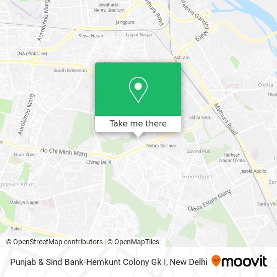 Punjab & Sind Bank-Hemkunt Colony Gk I map