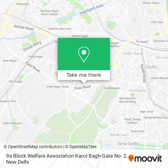 9a Block Welfare Association Karol Bagh-Gate No. 2 map