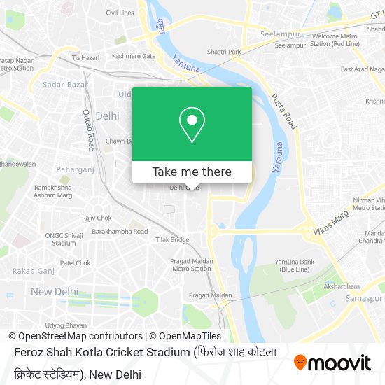 Feroz Shah Kotla Cricket Stadium (फिरोज शाह कोटला क्रिकेट स्टेडियम) map