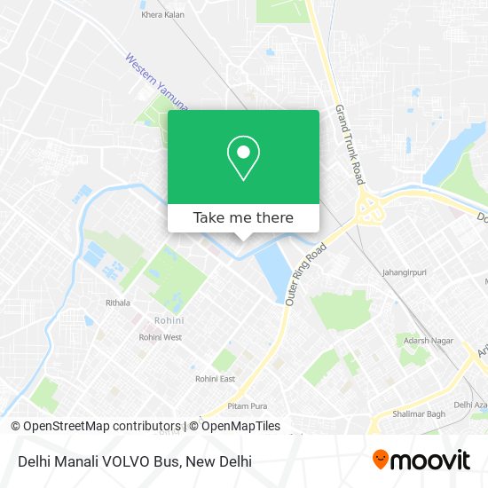 Delhi Manali VOLVO Bus map