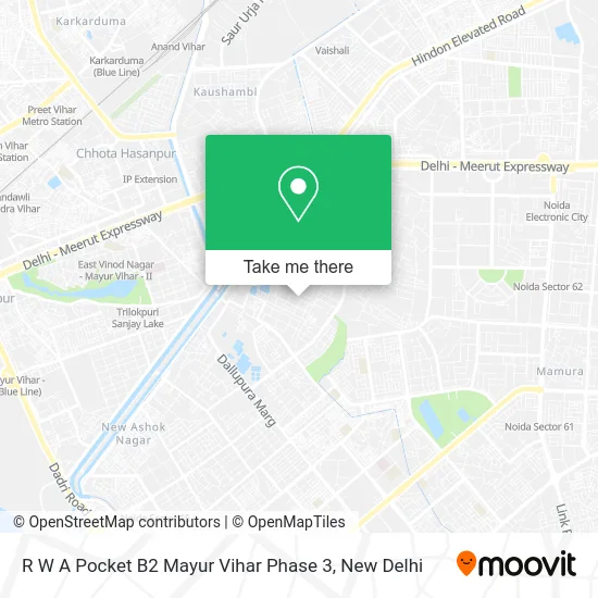R W A Pocket B2 Mayur Vihar Phase 3 map