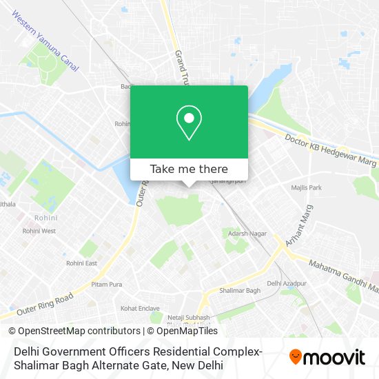 Delhi Government Officers Residential Complex-Shalimar Bagh Alternate Gate map