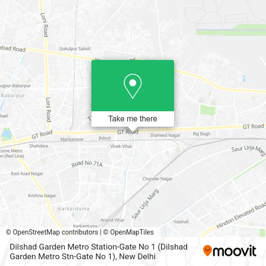 Dilshad Garden Metro Station-Gate No 1 map