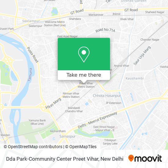 Dda Park-Community Center Preet Vihar map