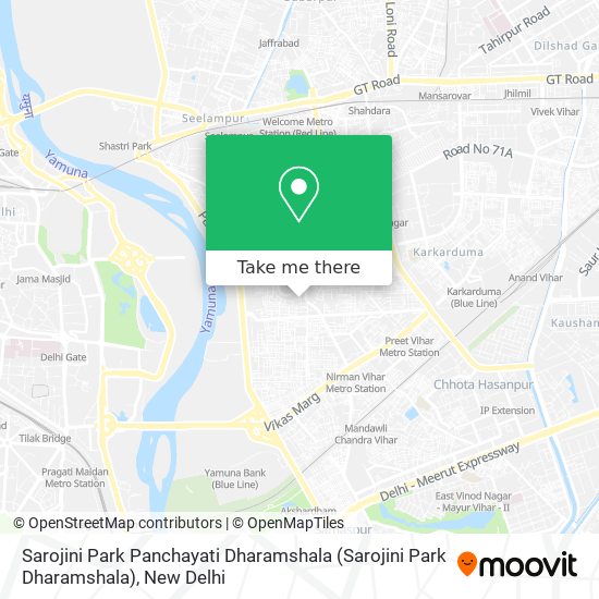 Sarojini Park Panchayati Dharamshala map