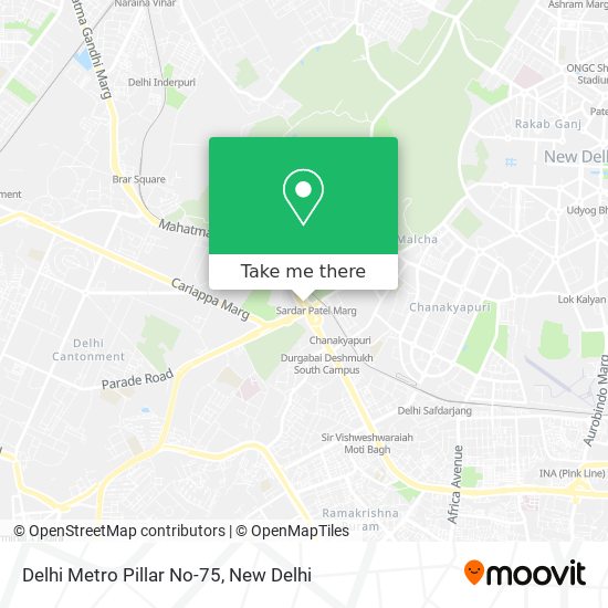 Delhi Metro Pillar No-75 map