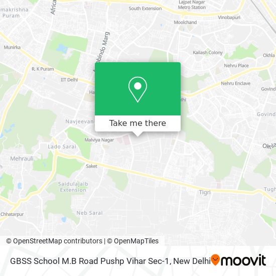 GBSS School M.B Road Pushp Vihar Sec-1 map