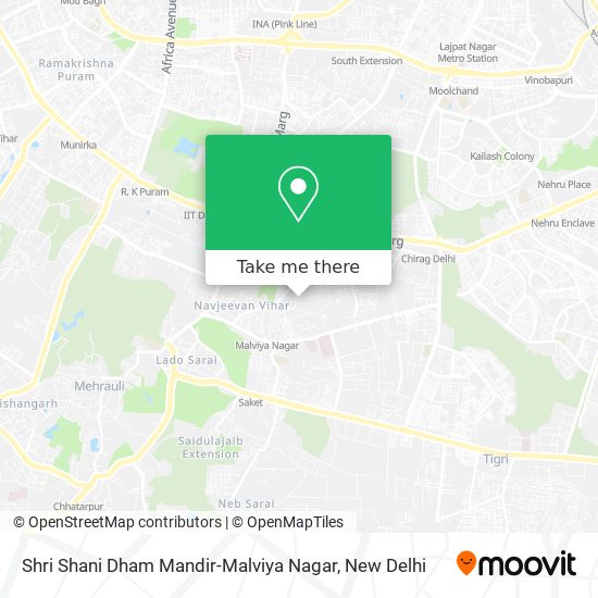 Shri Shani Dham Mandir-Malviya Nagar map