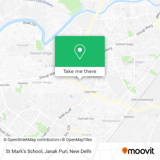 St Mark's School, Janak Puri map