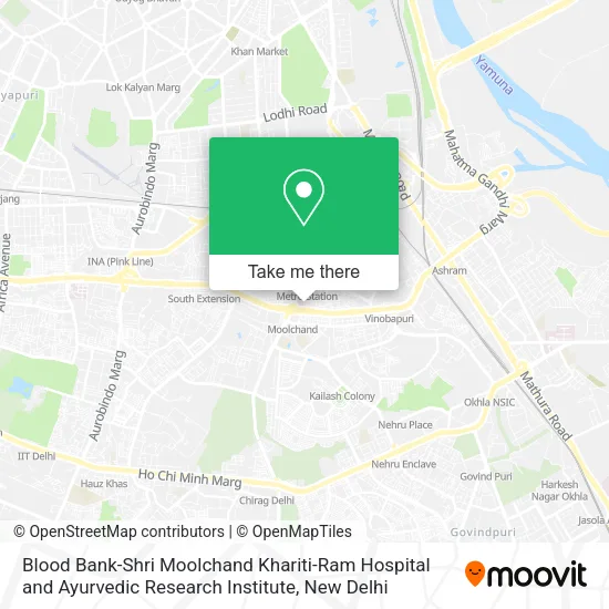Blood Bank-Shri Moolchand Khariti-Ram Hospital and Ayurvedic Research Institute map