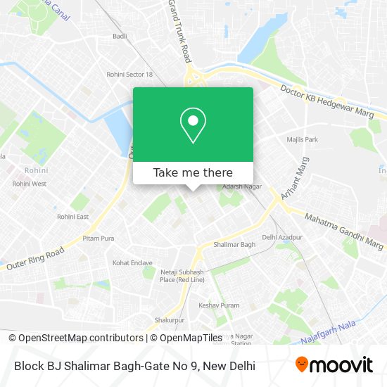 Block BJ Shalimar Bagh-Gate No 9 map