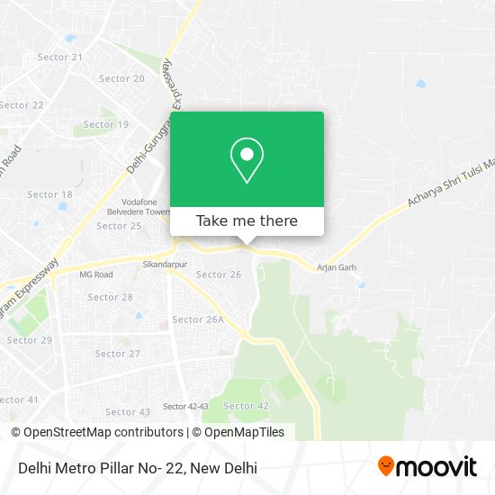 Delhi Metro Pillar No- 22 map