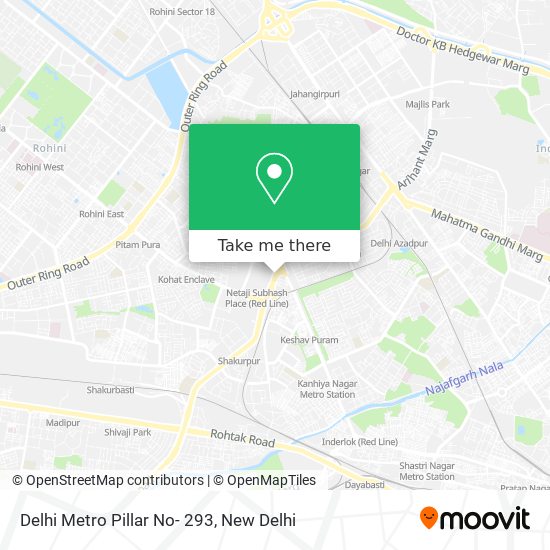 Delhi Metro Pillar No- 293 map