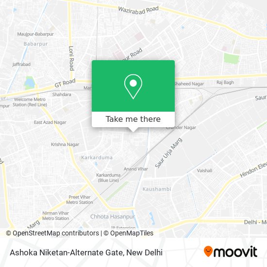 Ashoka Niketan-Alternate Gate map