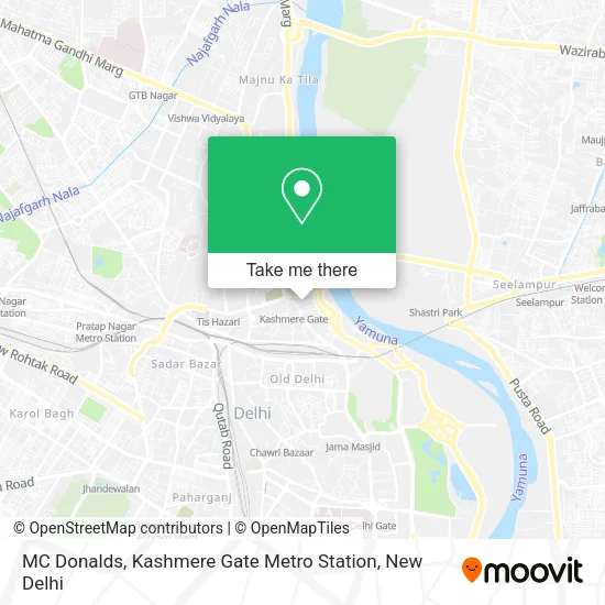 MC Donalds, Kashmere Gate Metro Station map