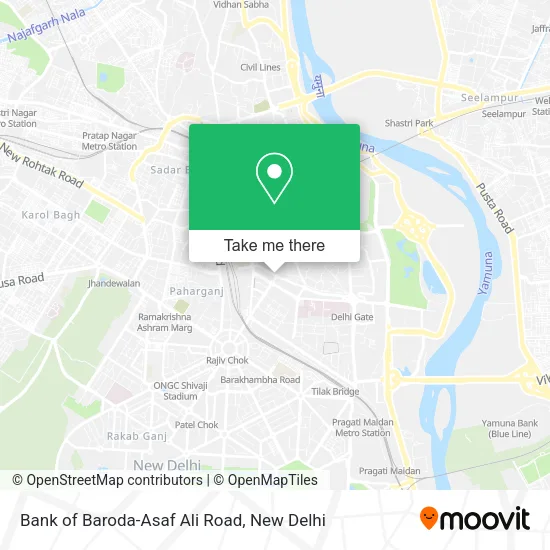 Bank of Baroda-Asaf Ali Road map