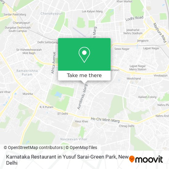 Karnataka Restaurant in Yusuf Sarai-Green Park map