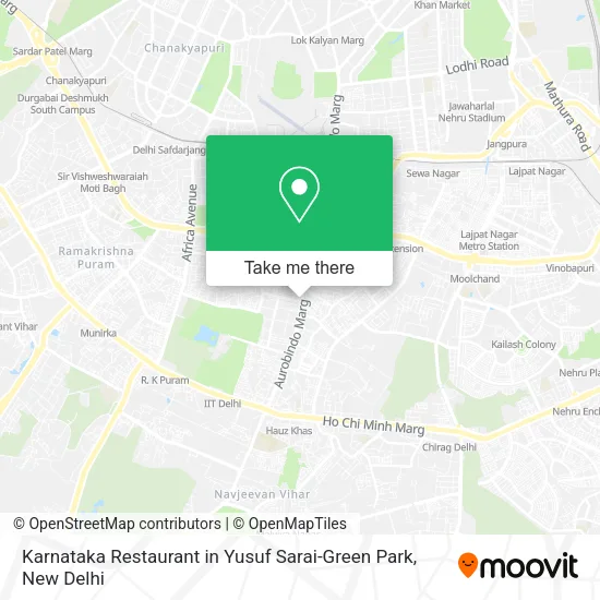 Karnataka Restaurant in Yusuf Sarai-Green Park map