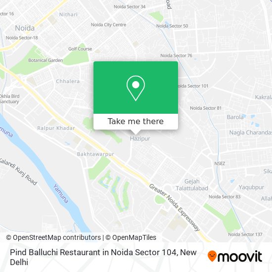 Pind Balluchi Restaurant in Noida Sector 104 map