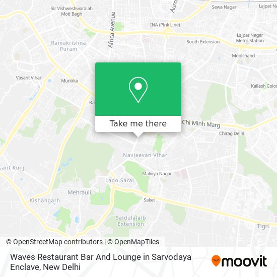 Waves Restaurant Bar And Lounge in Sarvodaya Enclave map