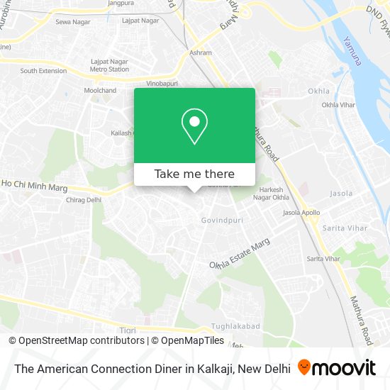 The American Connection Diner in Kalkaji map