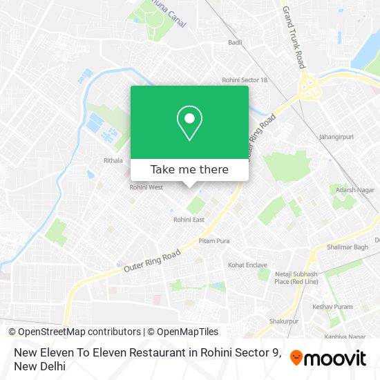 New Eleven To Eleven Restaurant in Rohini Sector 9 map