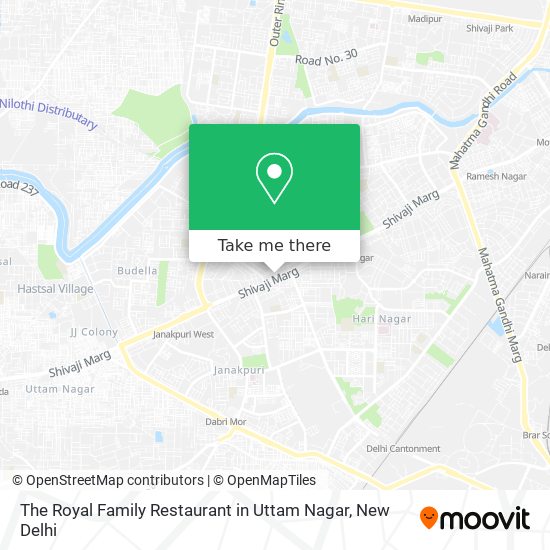 The Royal Family Restaurant in Uttam Nagar map